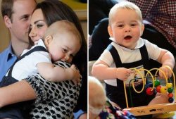 Prince George Crawls, Plays with Blocks in First Official Engagement, as Kate Middleton Watches On