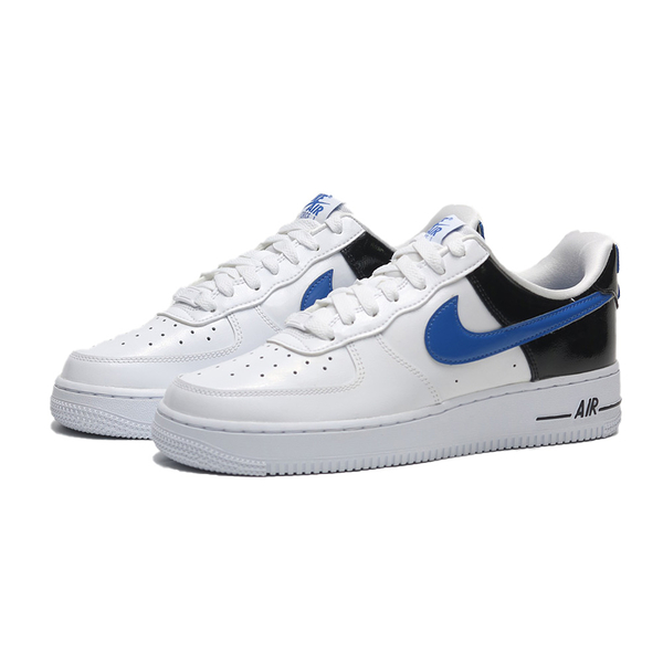 NIKE 休閒鞋 WMNS AIR FORCE 1 白藍黑 漆皮 經典款 女 DQ7570-400