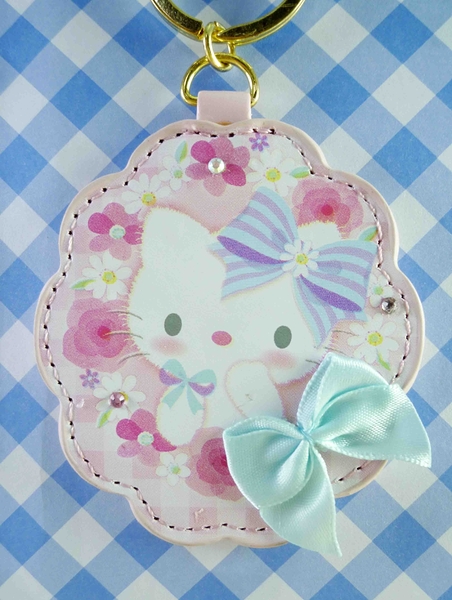 【震撼精品百貨】Hello Kitty 凱蒂貓~KITTY鑰匙圈-花皮革