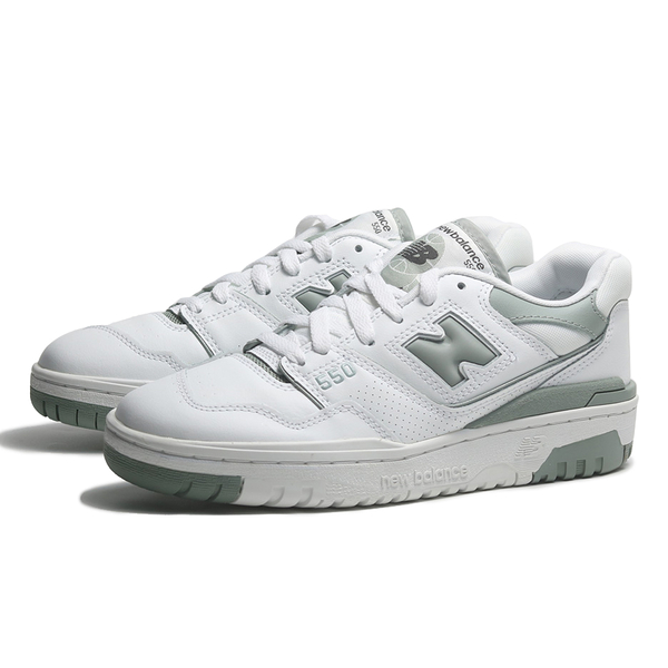 NEW BALANCE 休閒鞋 NB 550 白 馬卡龍綠 皮革 復古鞋 女 BBW550BG