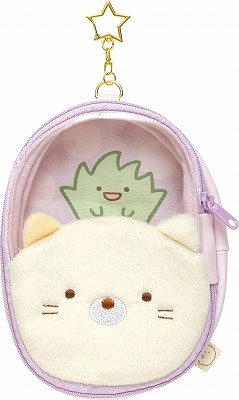 【震撼精品百貨】角落生物 Sumikko Gurashi~SAN-X角落生物收納包掛飾-紫色小貓*84073