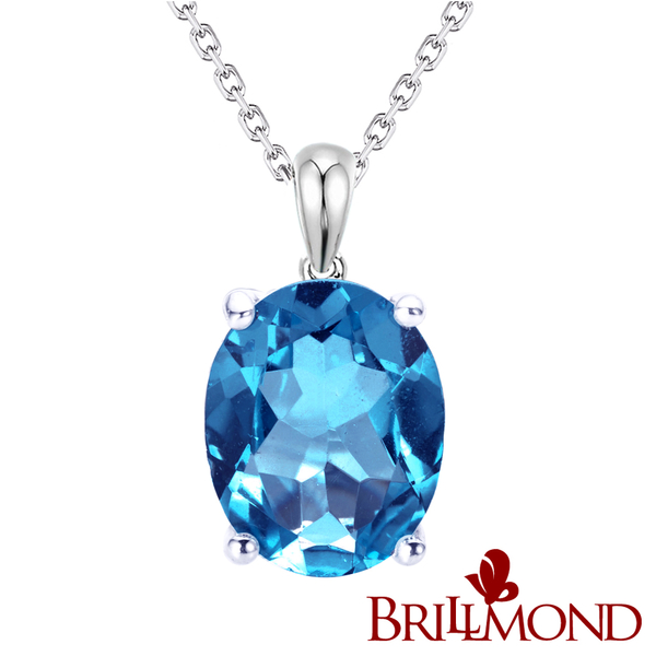 【BRILLMOND JEWELRY】天然拓帕石2克拉經典墜(主石2克拉 全925銀鍍白K金台)