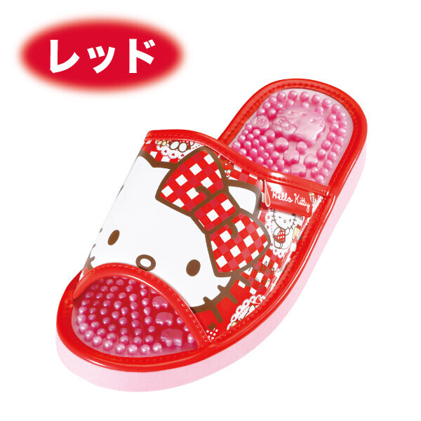 【震撼精品百貨】凱蒂貓_Hello Kitty~日本三麗鷗凱蒂貓按摩鞋(格子)-粉/藍/紅/黑金【共四色】