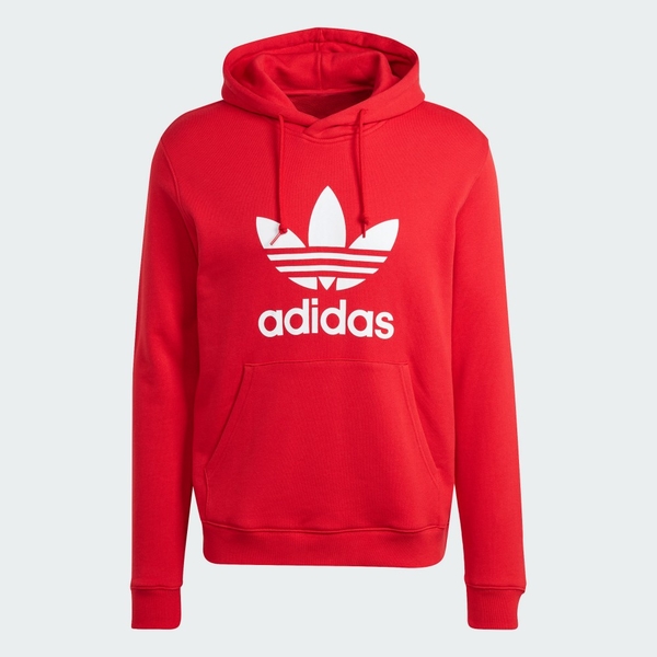 adidas 愛迪達 TREFOIL HOODY 男款 紅色 帽T 長袖上衣 運動 三葉草 亞規 IM4497 product thumbnail 3