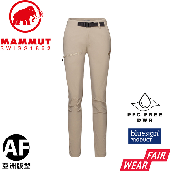 【MAMMUT 長毛象 女 Aegility Slim Pants AF 防潑水輕量彈性健行長褲《野生棕》】1022-00282