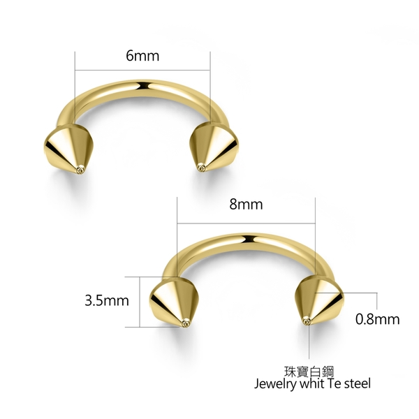 [Z-MO鈦鋼屋]316L鈦鋼材質/尖釘造型多用途特殊環/好友禮物推薦/簡約中性風格/單個價【ECS105】 product thumbnail 5