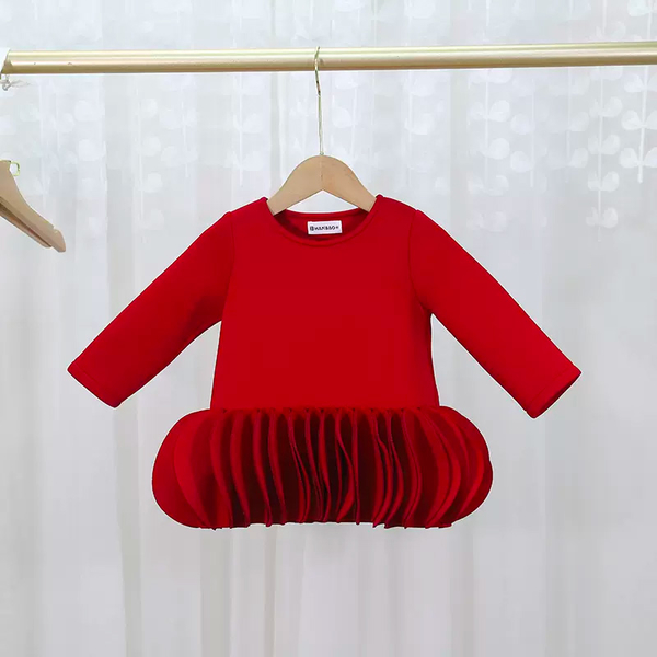 熱賣預購－可愛時尚兒童新年毛衣14 紅色燈籠裙拜年服過年兒童紅色洋裝 product thumbnail 3