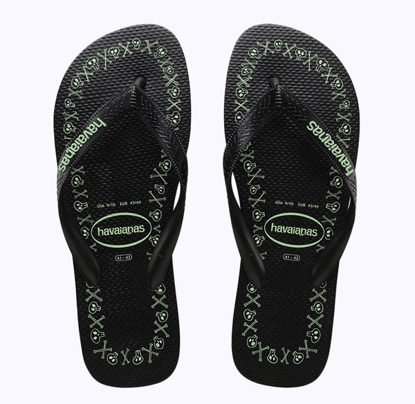 havaianas 哈瓦士 巴西人字拖 男款 Top goodvibez 黑底綠字 涼鞋 拖鞋 夾腳拖 海灘鞋【南風百貨】