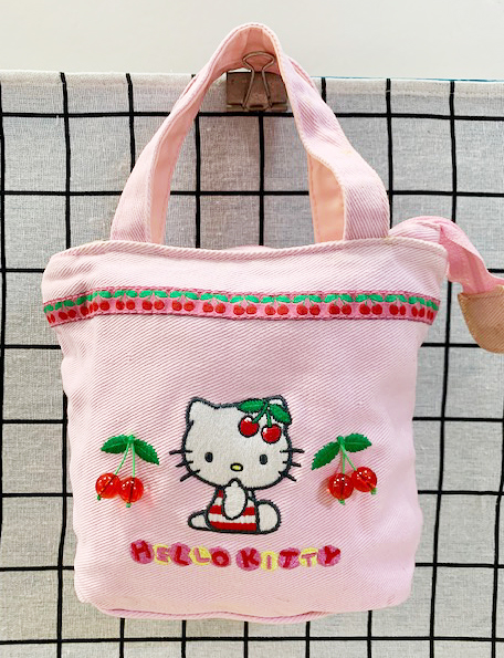 【震撼精品百貨】Hello Kitty 凱蒂貓~日本SANRIO三麗鷗 KITTY迷你手提袋-粉底櫻桃*04614