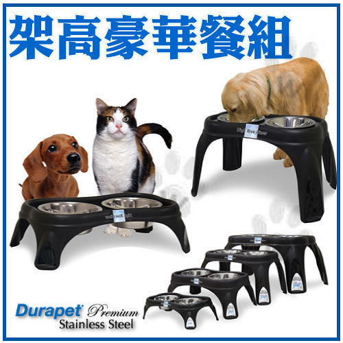 『寵喵樂旗艦店』【免運】【DT-11493 】美國 Ourpet's Durapet 架高豪華餐組(特大)尺寸：16吋