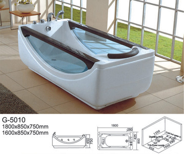 【麗室衛浴】BATHTUB WORLD 人體工學設計款 按摩浴缸 G-5010 1600*1850*750mm