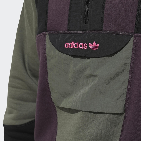 Adidas Originals Field Half-Zip 男裝 長袖 半開式拉鍊 拼接 內刷毛 胸前口袋 黑綠紫【運動世界】GD5575 product thumbnail 6