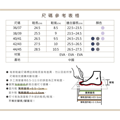 俏皮甜美休閒拖鞋 36~45碼(藍/灰/淺紫) EVA 柔軟 耐磨 防滑 拖鞋【愛買】 product thumbnail 7