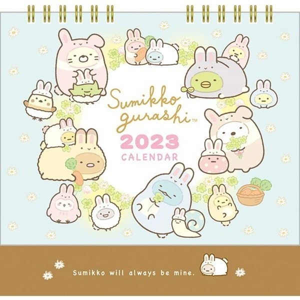 【震撼精品百貨】2023年 掛曆/年曆/手帳~角落生物 Sumikko Gurashi~ 2023線圈三角桌曆-變裝兔*81482