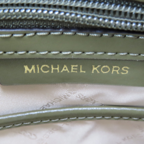 【二手名牌BRAND OFF】MICHAEL KORS 麥可寇斯 綠色 牛皮 Mercer Gallery 兩用包 金扣 product thumbnail 7