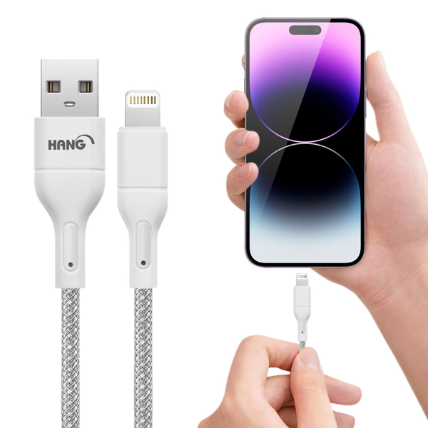 HANG R18 高密編織 iPhone Lightning USB 3.4A快充充電線25cm-3入 product thumbnail 2