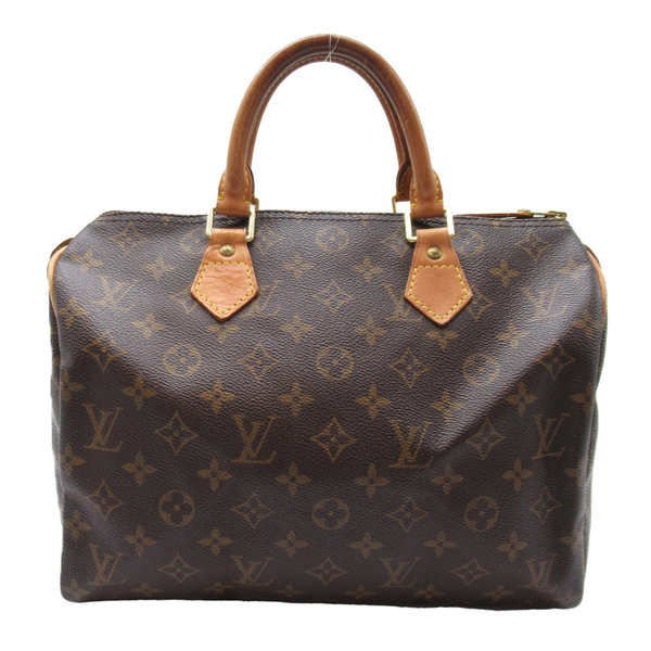 【二手名牌BRAND OFF】LOUIS VUITTON LV 路易威登 棕色 PVC塗層帆布 Speedy 30 手提包 M41526