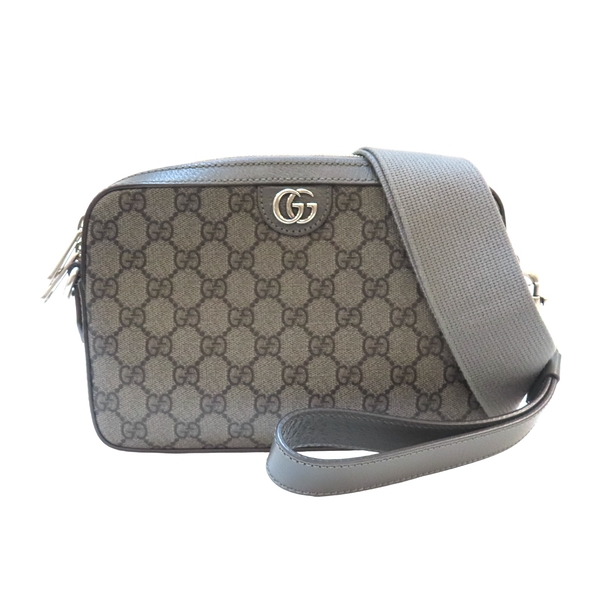 【二手名牌BRAND OFF】GUCCI 古馳 灰色 PVC塗層帆布 肩背包 699439