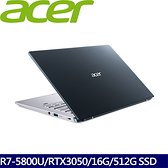 Acer SFX14-41G-R2CE 14吋筆電(R7-5800U/RTX3050/16G/512G SSD/SwiftX/藍)