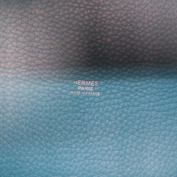 【二手名牌BRAND OFF】HERMES 愛馬仕 Bleu Du Nord 藍綠色 Taurillon牛皮 Picotin 18手提包 銀扣 Y刻 product thumbnail 6