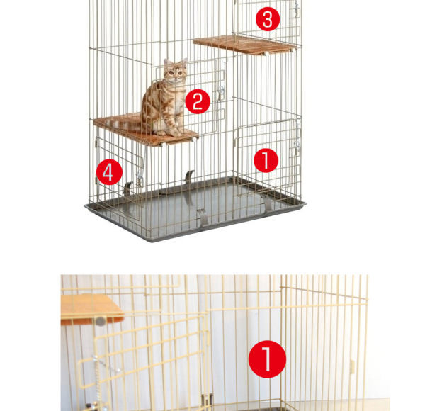 全省免運 日本Marukan《雙層貓籠四門》電鍍材質，超大空間CT-200『寵喵樂旗艦店』 product thumbnail 2