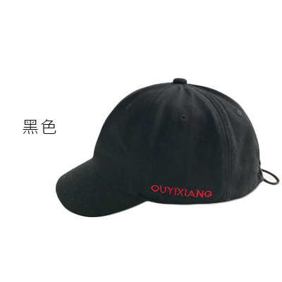 OT SHOP[現貨]帽子 棉質 短帽檐老帽 棒球帽 鴨舌帽 英文刺繡 後抽繩 帽圍可調 黑/卡其/淺橄欖綠 C2131 product thumbnail 2