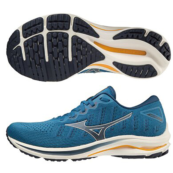 MIZUNO WAVE RIDER 25 WAVEKNIT 男鞋 慢跑 4E超寬楦 避震 藍【運動世界】J1GC217614