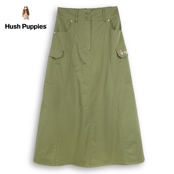 Hush Puppies 長裙 女裝素面品牌刺繡休閒長裙