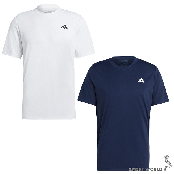 【下殺】Adidas 短袖上衣 男裝 排汗 腋下拼接網布 白/藍【運動世界】HS3276/HS3274