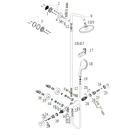 【麗室衛浴】德國 HANSGROHE27135 定溫淋浴龍頭零件 目錄及保養手冊