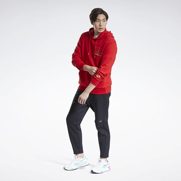 REEBOK X CNY LES MILLS 男裝 長袖 連帽 帽T 休閒 春節 袋鼠口袋 棉質 紅【運動世界】GV5537 product thumbnail 4