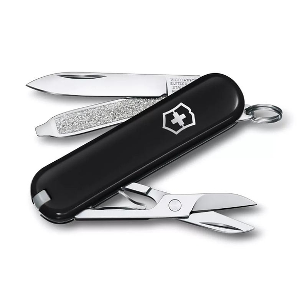 【Victorinox 瑞士維氏】瑞士刀CLASSIC SD 小型袋裝刀 7用刀-Dark Illusion黑(0.6223.3G)