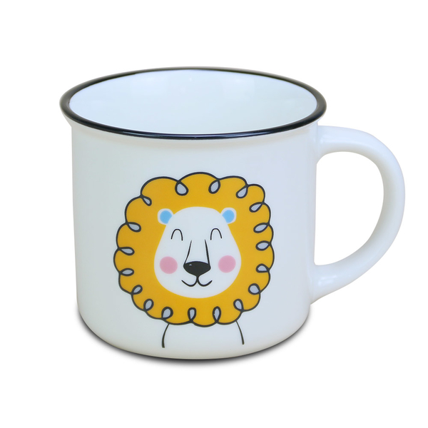 【堯峰陶瓷】可愛動物琺瑯陶瓷馬克杯 鱷魚款-獅子款 單入 | 牛奶咖啡水果茶杯 | 可愛動物杯 product thumbnail 4