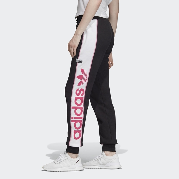 ADIDAS ORIGINALS Cuf Pant 女裝 長褲 休閒 慢跑 縮口 棉質 拼接 黑 白【運動世界】FH7565 product thumbnail 3