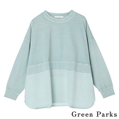 「Spring」同色調拼接造型上衣 - Green Parks