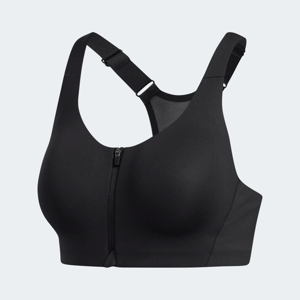 ADIDAS STRONGER FOR IT SHAPED BRA 女裝 運動內衣 慢跑 支撐 拉鍊 排汗 透氣 黑【運動世界】FJ7172