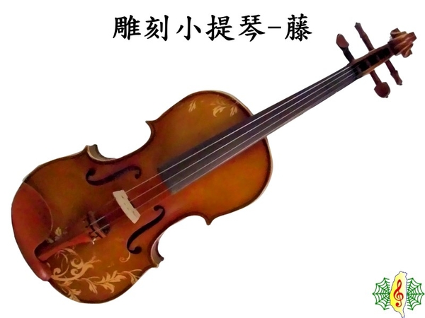 小提琴 [網音樂城] 雕刻 藤 雲杉面板 棗木指板 Violin (贈 琴盒. 弓. 松香)