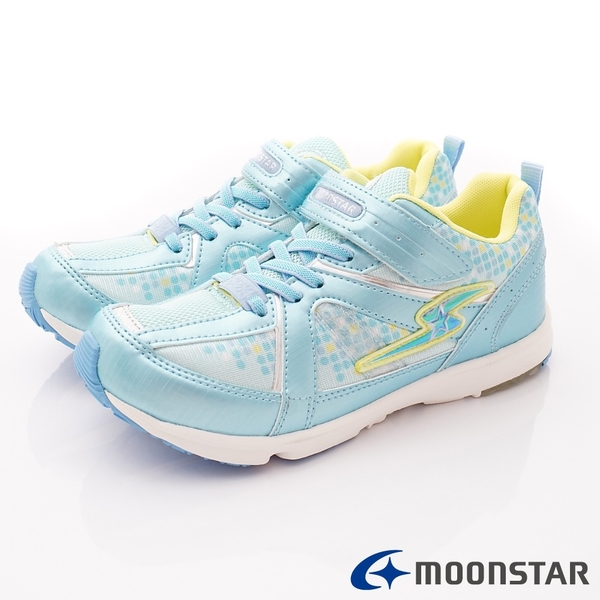 日本Moonstar機能童鞋  輕量運動鞋款 8079淺藍(中大童段)