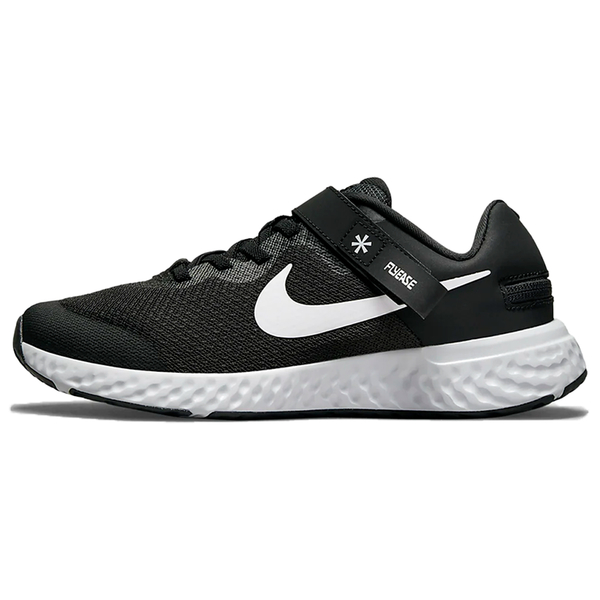 Nike 大童 女鞋 慢跑鞋 Revolution 6 FlyEase GS 4E超寬楦 黑【運動世界】DO5065-003