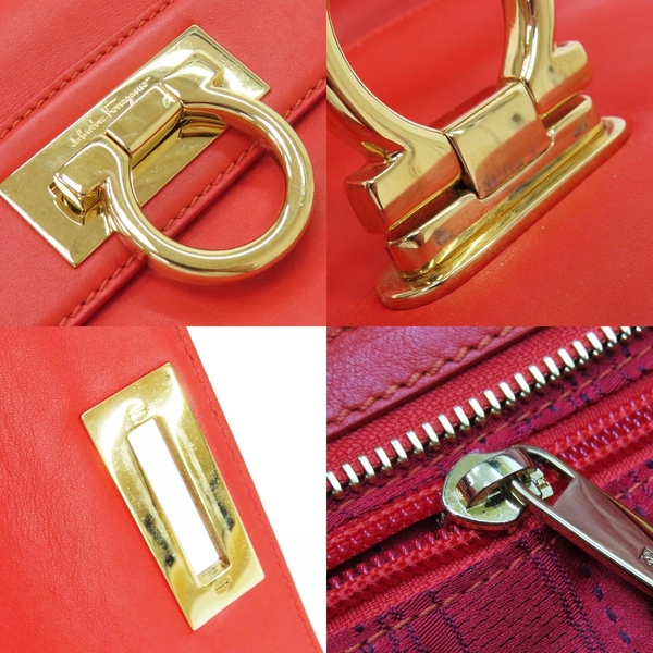 【二手名牌BRAND OFF】SALVATORE FERRAGAMO 菲拉格慕 紅色 牛皮 兩用包 product thumbnail 9