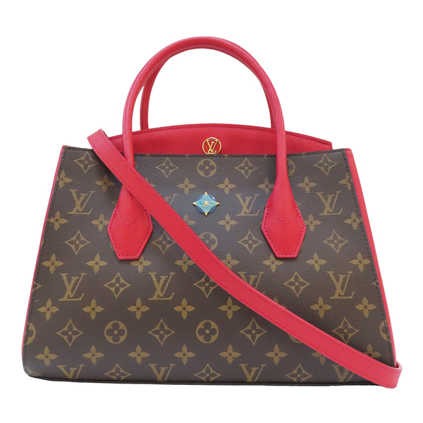 【二手名牌BRAND OFF】LOUIS VUITTON LV 路易威登 棕色 原花 PVC塗層帆布 紅色 牛皮 两用包 M42270