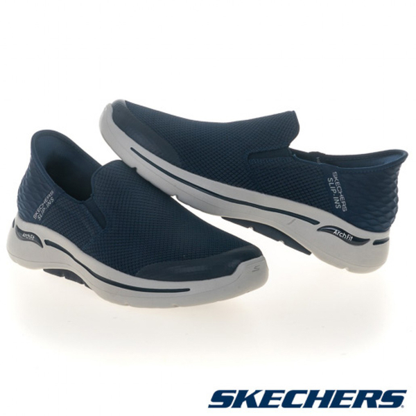 Skechers 男鞋 健走鞋 避震 GO WALK ARCH FIT 海軍藍【運動世界】216259NVY product thumbnail 5