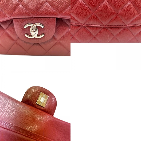 【二手名牌BRAND OFF】CHANEL 香奈兒 紅色 牛皮 菱格紋 荔枝紋 Large Classic 肩背包 鏈帶 A58600 product thumbnail 10