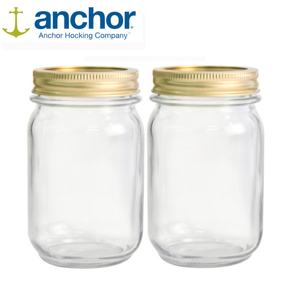 美國 Anchor MASON Jar梅森玻璃罐475ml 二入組 A-10985-2