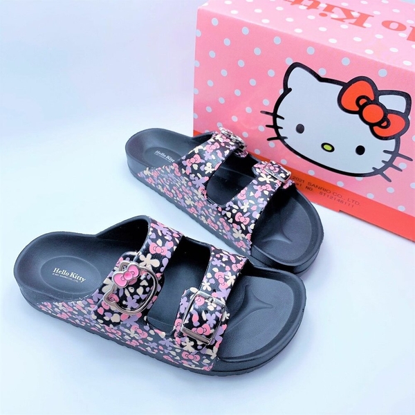 台灣製Hello Kitty拖鞋-黑色 product thumbnail 2