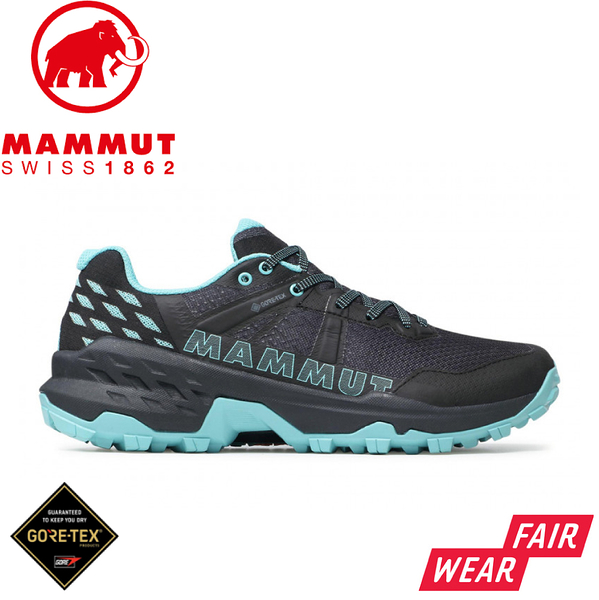 【mammut 長毛象 女 sertig ii 低筒健行鞋《黑/冰冷霜》】3030-04290/機能鞋/登山鞋/gore-tex