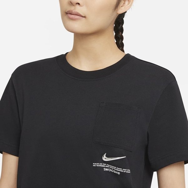 【五折出清】NIKE SPORTSWEAR SWOOSH 女裝 短袖 純棉 重磅 落肩 休閒 黑【運動世界】CZ8912-010 product thumbnail 3