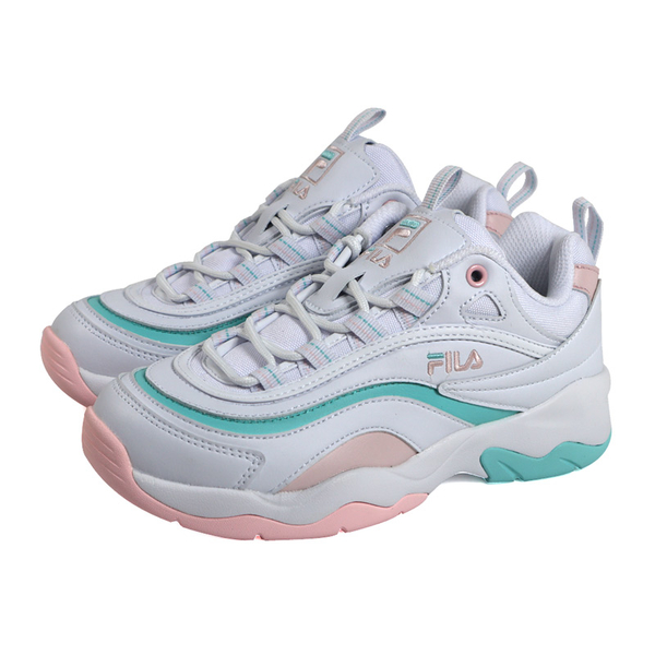 FILA RAY 運動鞋 男女鞋 中性款 白/粉綠 5-C128X-145 no260