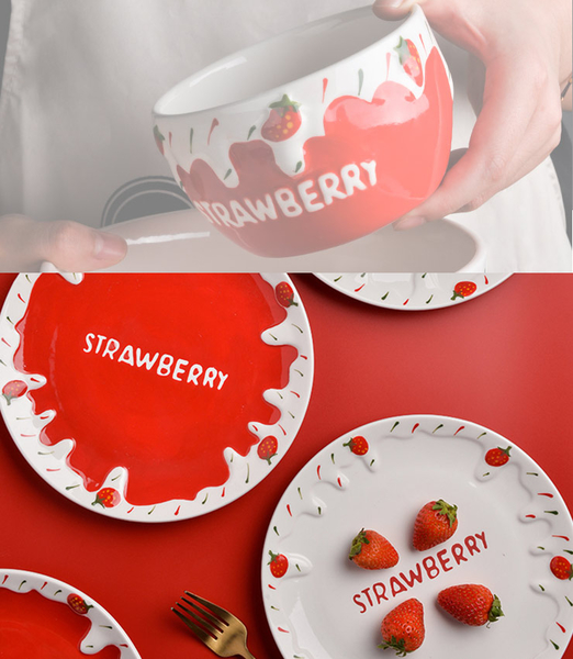 [堯峰陶瓷]奶油草莓系列 7吋麵碗/湯碗 單入 | 擺盤必備 | 親子野餐適用 product thumbnail 6