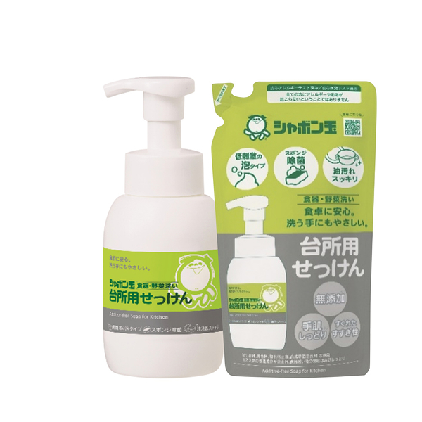 日本泡泡玉餐具洗潔慕斯300ml+補充包275ml